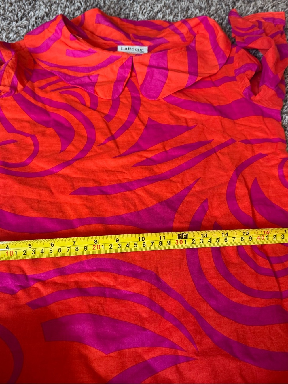 LaRoque for Belk Pink Orange Shawl Collar Dress Peter Pan Collar 50s 50s Retro 6 - Picture 6 of 14